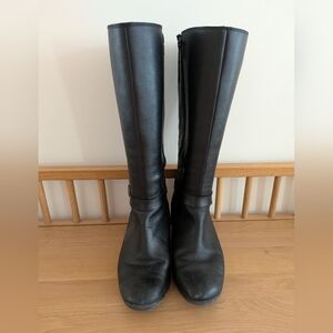 Clarks Black Heeled Boots for Women